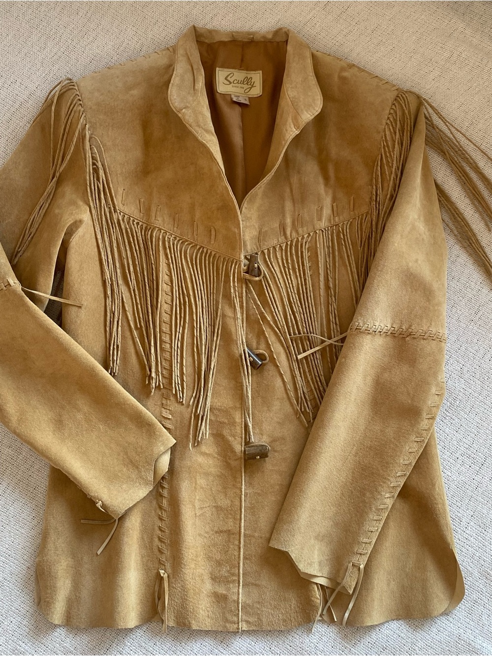 Scully L9 Boar Suede Leather Fringe Jacket S Western Boho Cheyenne